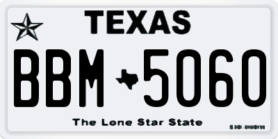 TX license plate BBM5060