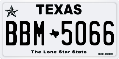 TX license plate BBM5066