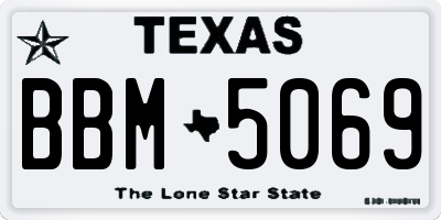 TX license plate BBM5069