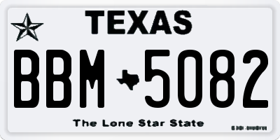 TX license plate BBM5082