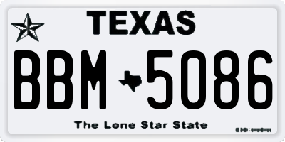 TX license plate BBM5086