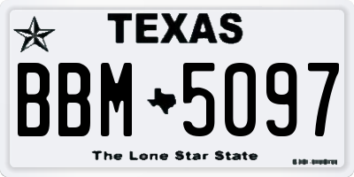 TX license plate BBM5097