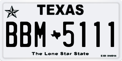 TX license plate BBM5111