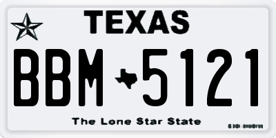 TX license plate BBM5121