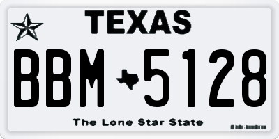 TX license plate BBM5128