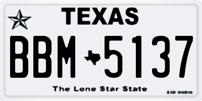 TX license plate BBM5137