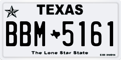 TX license plate BBM5161