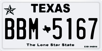 TX license plate BBM5167