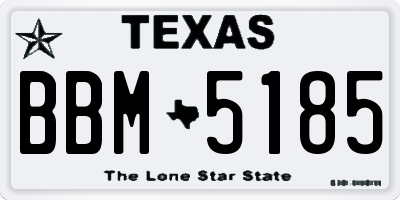 TX license plate BBM5185