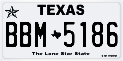 TX license plate BBM5186