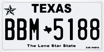 TX license plate BBM5188