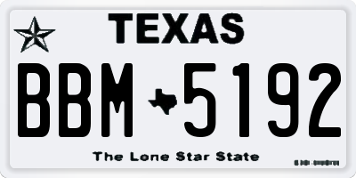 TX license plate BBM5192