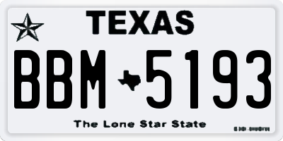 TX license plate BBM5193