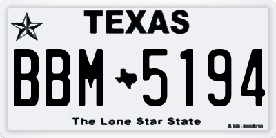 TX license plate BBM5194