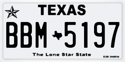 TX license plate BBM5197