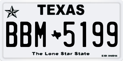 TX license plate BBM5199