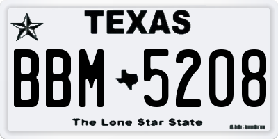 TX license plate BBM5208