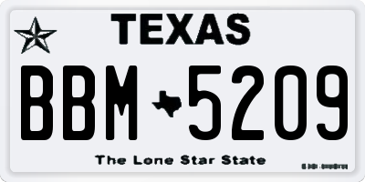 TX license plate BBM5209