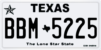 TX license plate BBM5225