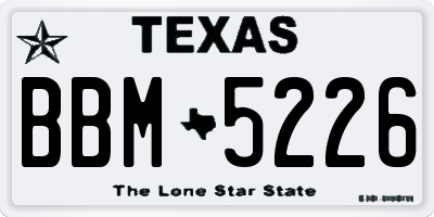 TX license plate BBM5226
