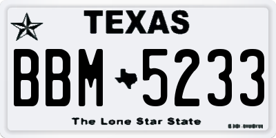 TX license plate BBM5233