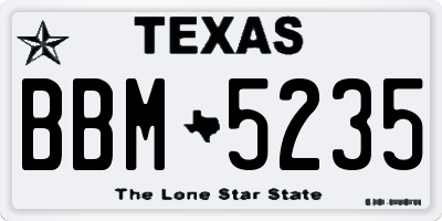 TX license plate BBM5235