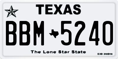 TX license plate BBM5240