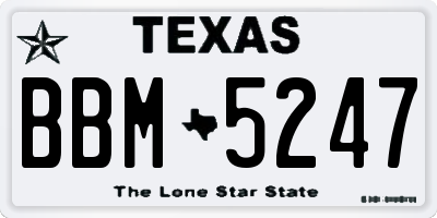 TX license plate BBM5247
