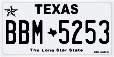 TX license plate BBM5253