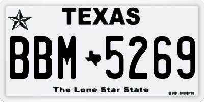 TX license plate BBM5269
