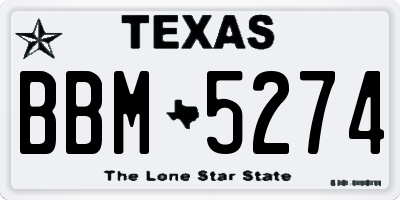 TX license plate BBM5274