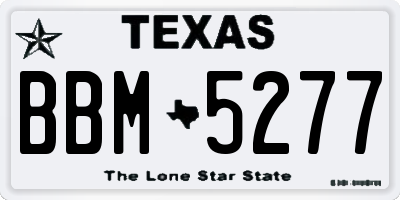 TX license plate BBM5277