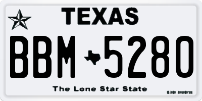 TX license plate BBM5280