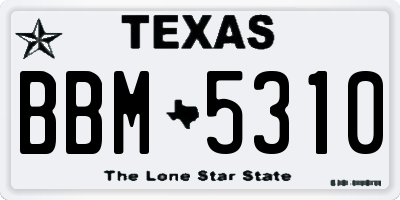 TX license plate BBM5310