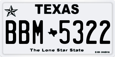 TX license plate BBM5322