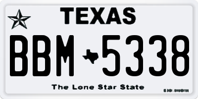 TX license plate BBM5338