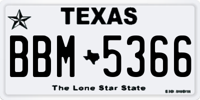 TX license plate BBM5366
