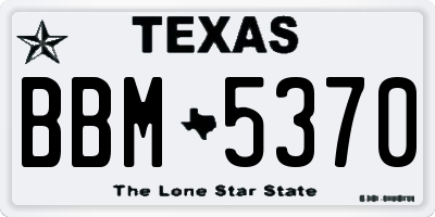 TX license plate BBM5370