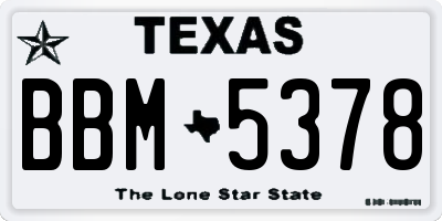 TX license plate BBM5378