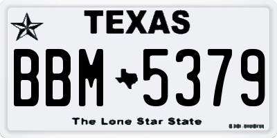 TX license plate BBM5379