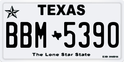 TX license plate BBM5390
