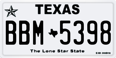 TX license plate BBM5398