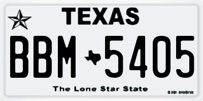 TX license plate BBM5405