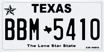 TX license plate BBM5410