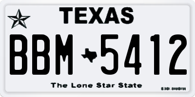 TX license plate BBM5412