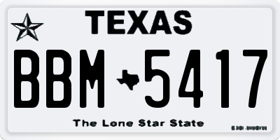 TX license plate BBM5417