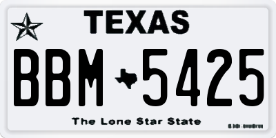 TX license plate BBM5425