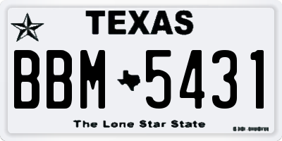 TX license plate BBM5431