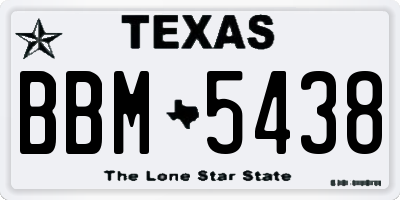 TX license plate BBM5438