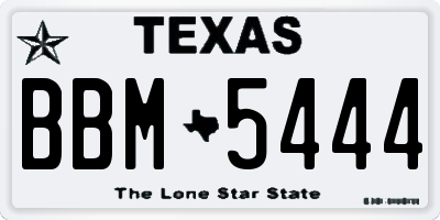 TX license plate BBM5444